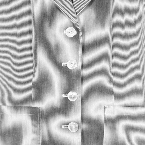 Ralph Lauren Womens Blazer Gray White Striped Stretch Career Work Suit Jacket PP - Picture 4 of 9